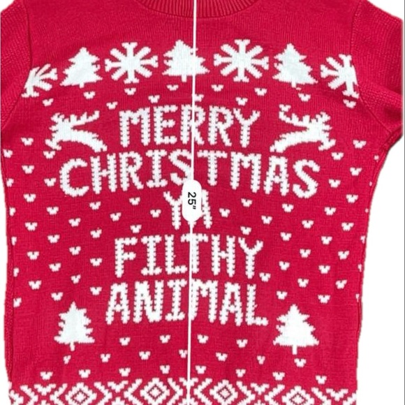 Ugly Christmas Sweater Home Alone Filthy Animal Winter Holiday Unisex Sz S/M - Picture 4 of 10